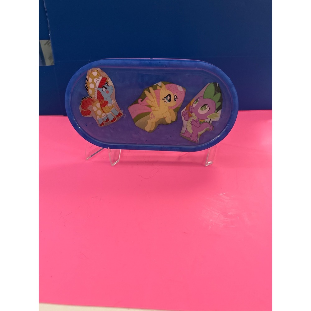 Handmade My Little Pony Resin Trinket Tray Blue Fluttershy Spike Decorative Dish